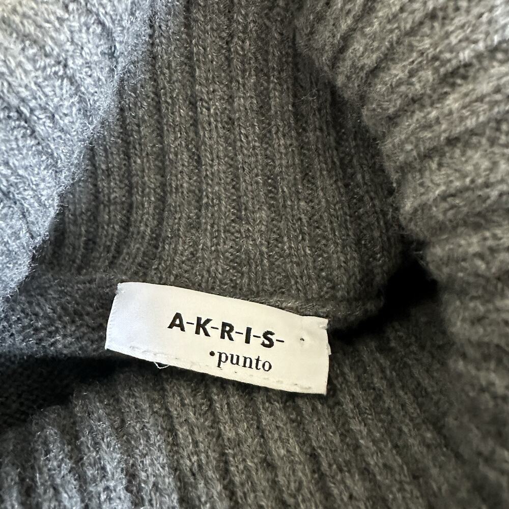 Akris Punto Top Women 6 US Grey Wool Cashmere Turtleneck Sleeveless Minimalist - Picture 10 of 14
